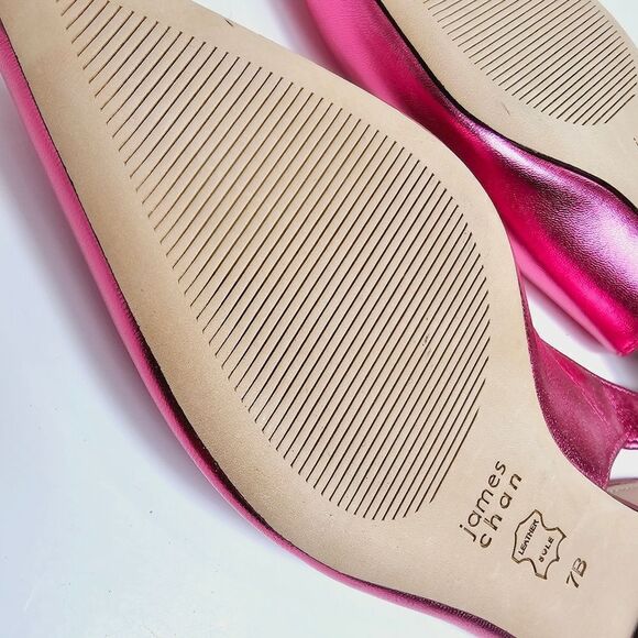James Chan Nakasey Pink Metallic  Sling Back Flat Size 7 NWOB - Picture 8 of 13